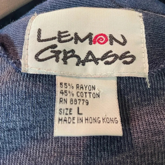 Lemon Grass navy cardigan with beaded embellishment cuffs, collar & by buttons L - Picture 5 of 5